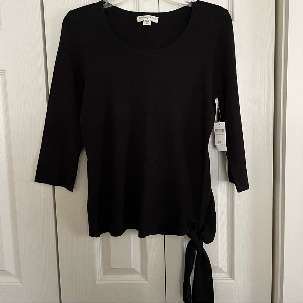 Women’s NWT Coldwater Creek Tied For First Black Lightweight Sweater